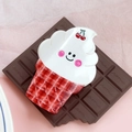 Pinza per capelli a cupcake con faccina sorridente e ciliegia su base a scacchi rossi - Gelato a Quadretti Rossi
