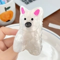 Niedliche weiße Welpen-Haarklammer aus Essigsäure-Material für Damen - Westie-Welpen-Stil