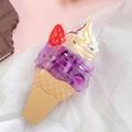Graziosa pinza per capelli in acetato con design a gelato viola e fragola - Gelato alla Fragola
