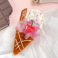 Graziosa pinza per capelli in acetato a forma di cono gelato con zuccherini colorati - Gelato alla Ciliegia