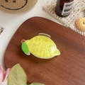 Dolce molletta per capelli a forma di limone in acetato giallo con venature - Limone
