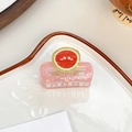 Pinza per capelli a anguria rosa traslucida con design a cartoni animati carini - Stile Anguria