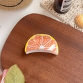 Chic citrus slice hair claw clip in vibrant orange acrylic for women hairstyle - Orange