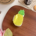 Pineapple hair claw clip with vibrant yellow and green glossy finish for summer style - Pineapple