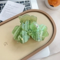 Pince à cheveux trèfle vert avec texture marbrée et strass brillants pour femmes - Vert Ciel Étoilé