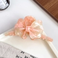 Grande molletta per capelli a fiocco in acetato con motivo marmorizzato rosa e beige - Giallo-Rosa