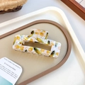 Pinza per capelli a fiori sfumati in colori caramella con design elegante e dolce - Grande Quadrato Mais