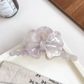 Grande molletta per capelli a fiocco 3D in finitura marmo lavanda perlata lucida - Viola nebbia