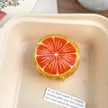 Creative round orange slice hair claw clip for women featuring vibrant fruit pattern - 6cm / Orange
