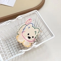 Cute Westie puppy hair claw clip in creamy white with colorful abstract line patterns - Colorful Lines Dog - Small
