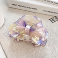 Elegante molletta per capelli a fiocco in resina acrilica con effetto marmo viola - Viola e Giallo