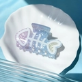 Molla per capelli a lisca di pesce con sfumatura blu e viola stile oceanico - Lisca di pesce