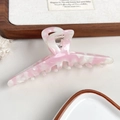 Grote haarklem van acetaat met roze marmerpatroon in elegante Koreaanse retrostijl - Roze Marmer (11.5cm)