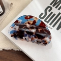 Pinza de pelo vintage con diseño de mármol azul oscuro y ámbar para peinados elegantes - Marrón Floral
