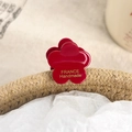 Piccola molletta per capelli a fiore rosso in acetato con logo France Handmade - Rosso-Fiore
