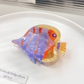 Graziosa pinza per capelli a forma di pesce tropicale viola e arancione in acetato - Pesce Tropicale Tipo 3