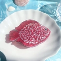 Simpatica pinza per capelli a forma di pesce rosa con effetto perlato - Pesce Tropicale Tipo 4