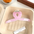 Translucent pink peach hair claw clip with peach print for hair styling and accessories - Peach Style