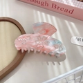 Elegante pinza per capelli marmorizzata rosa e blu con motivi floreali di strass - Verde Arancione