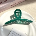 Elegante pinza para el pelo en resina verde oscuro traslúcido para peinado de mujer - Cruzado / Verde Oscuro