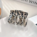 French vintage tortoiseshell acetate hair claw clip with black and grey pattern - Polka Dot Coffee