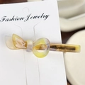Elegante fermaglio per capelli a fiocco in acetato con sfumatura gialla e bianca - Giallo Cangiante
