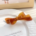 Barrette à cheveux en acétate ambre avec inscription Barrette La France dorée - 9.5CM / Marron