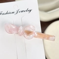 Fermaglio per capelli a fiocco in acetato marmorizzato rosa su scheda bianca - Rosa Marmorizzato