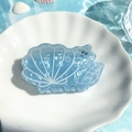 Blue seashell and starfish hair claw clip with ocean theme and pearlescent finish - Blue Shell