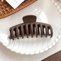 Grande pince à cheveux carrée marron foncé mat pour cheveux épais au style minimaliste - Brun Foncé Mat Os de Dragon