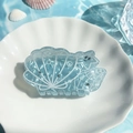 Blue seashell shark hair claw clip with star fish detail for summer beach styles - Cyan Shell