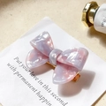Pink marble texture acetate bow hair clip with gold metal grip for women and girls - Phantom Purple