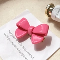 Barrette à cheveux rose en acétate avec un fini brillant et pince en métal doré - Rose