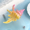 Pinza per capelli a forma di conchiglia con sfumatura perlata colorata rosa e arancione - Conchiglia 4