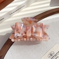 Elegant marble orange and purple acetate bow hair claw clip for bun styling - Grape Pink