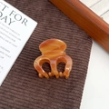 Elegant amber acetate claw clip with marbled texture for high ponytail styling - Small (4CM) / Light Coffee Style