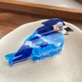 Blue jay bird hair claw clip in acetate with elegant blue and white gradient finish - Ice Blue Bird