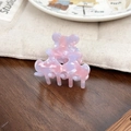 Molletta per capelli a forma di orso in marmo rosa e viola con intaglio a cuore - Rosa Viola 4.5CM