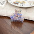 Pince à cheveux ours mignonne en acétate avec finition colorée et cœur ajouré - Iridescent Violet 4.5CM