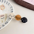 Sweet dog hair clip with three puppy heads in cream, brown and black colors - Milk Coffee Black
