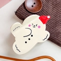 Pinza per capelli a fantasma con cappello natalizio rosso in acetato lucido invernale - Omino di Pan di Zenzero con Cappello Rosso