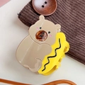 Pinza per capelli a forma di orsetto in acetato lucido con dettagli in ambra - Orso con Cuscino