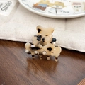 Pince à cheveux ours en acétate motif écaille de tortue et découpe en cœur - Écaille de Tortue Beige 4.5cm