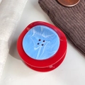 Creatieve rode haarklem in de vorm van een knoop met blauw marmeren accent - Rode knop