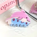 Graziosa pinza per capelli a delfino in rosa, bianco e blu per acconciature moda - Delfino