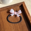Pink marble acetate bow hair tie with high elastic band and France Handmade text - Colorful Purple Pink 6CM