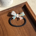 Premium handmade acetate bow hair tie with blue pink marble pattern and elastic band - Colorful Orange Blue 6CM