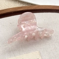 Elegante pinza para el pelo en acetato rosa jaspeado para peinados semirecogidos - 6.5cm / Rosa