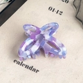 Elegant purple and white striped acetate butterfly hair claw clip with unique marbled texture - Shell Purple 4.5cm