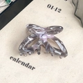 Elegant butterfly hair claw clip with grey marble acetate texture for women hairstyles - Gemstone Gray 4.5cm
